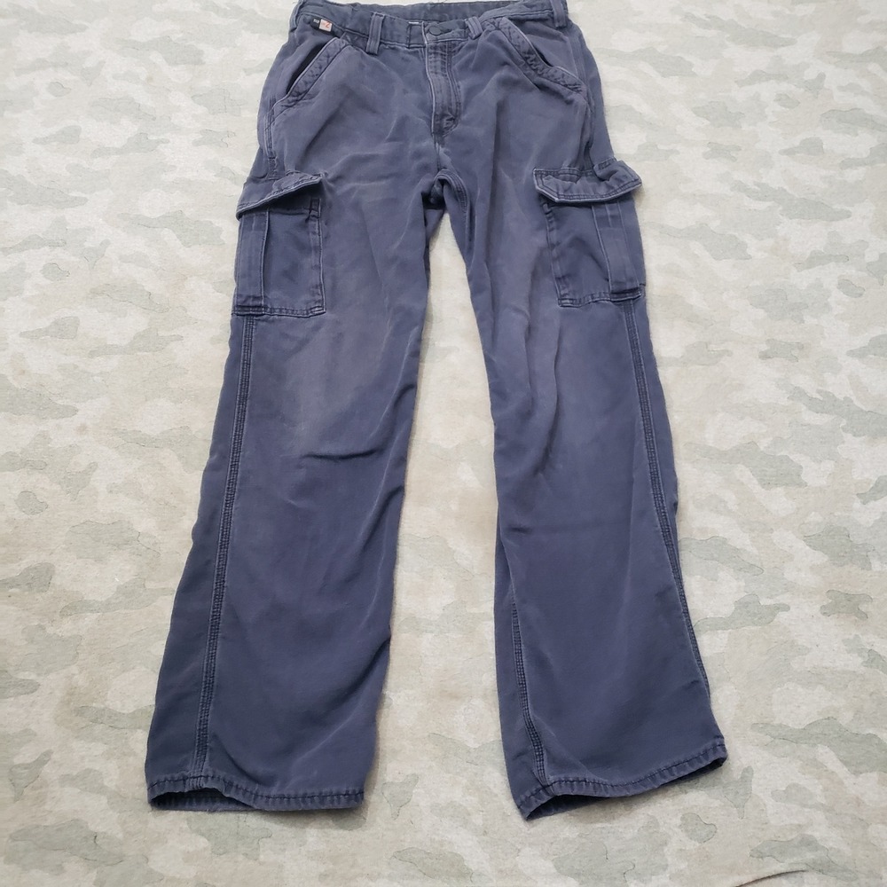 Carhartt FR Cargo Pants Mens 32x32 Blue Workwear CAT2 Pockets